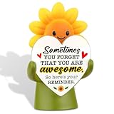 akeke Inspirational Positive Sunflower Affirmations Figurine Decor, Motivational Sunflower Office Desk Shelf Cubicle Decor with Emotional, Uplifting, Cheer Up, Encouragement Message Sign Gifts AFF21