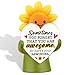 akeke Inspirational Positive Sunflower Affirmations Figurine Decor, Motivational Sunflower Office Desk Shelf Cubicle Decor with Emotional, Uplifting, Cheer Up, Encouragement Message Sign Gifts AFF21