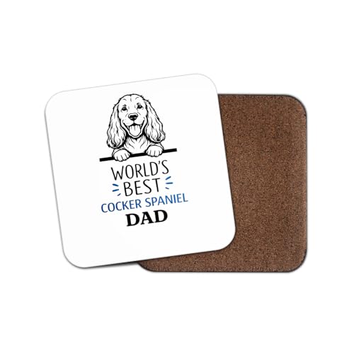 Image of 1 x World's Best Cocker Spaniel Dad Coaster - Dog Daddy Father's Day Birthday Gift #71429