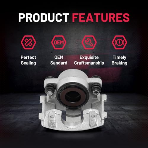 Image of BDFHYK 18-4339 18-4340 Front Disc Brake Caliper Assembly Compatible with Jeep Cherokee /Grand Cherokee /Comanche /Grand Wagoneer /Wagoneer /Wrangler /TJ 1990-2006 2.4L 2.5L 4.0L 4.2L 5.2L 5.9L l4 l6 V8 2pcs
