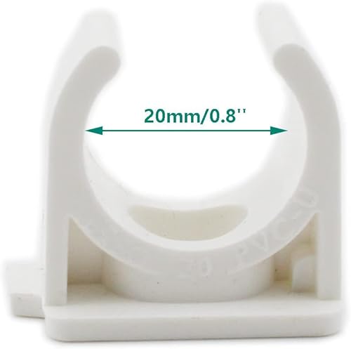Miniatura 3 de ULIFESTAR - 50 clips de sujeción de tubería de PVC, soporte de tubo de agua en forma de U, tubos de agua y mangueras de tubo, anillo a presión con