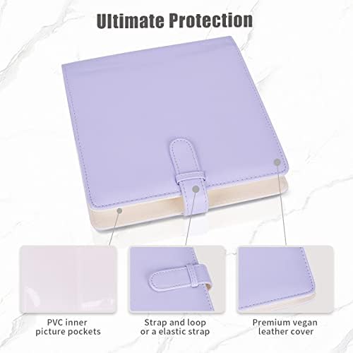 Leebotree 256 Pockets Photo Album Compatible with Instax Mini / Square Film, Album for Mini 11 / 9 / 90, Polaroid Camera 3-inch,Square SQ6 / SQ1 / SQ10 / SQ20 / SHARE SP-3 Printer Film (Lilac Purple)
