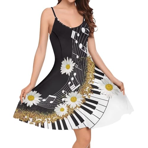 Image of Cozeyat Women Girls Summer Sleeveless Dress Casual Swing Beach Cover Up Knee Length Dresses,Large Size XS-4XL