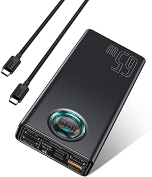 Baseus Powerbank, 65 W Power Bank USB-C 26800 mAh, batteria esterna PD QC4.0, ricarica rapida, batteria esterna con cinque uscite e indicatore LED, per laptop, MacBook Dell HP Notebook Steam Deck