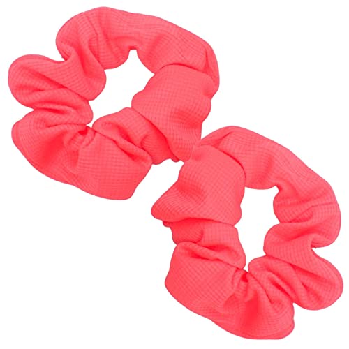 Topkids Accessories 2pcs Regular Bright Neon Scrunchies for 80’s Costume or Neon Raves, Club Scrunchie