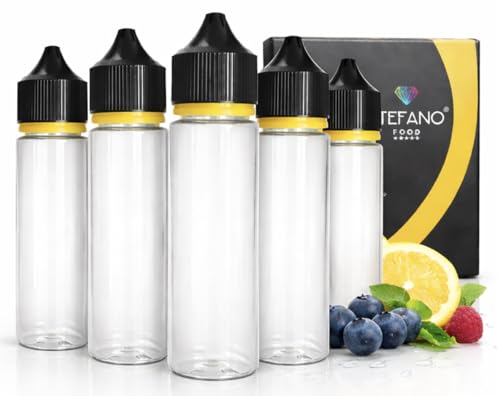 STEFANO FOOD-PET Tropfflasche 60ml leer-5er Sparset-transparent-5 Etiketten