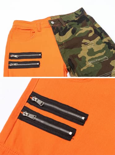 QZH.DUAO Men's Camo Denim Jeans3