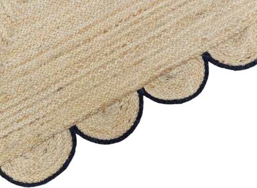 Tapis festonné en jute de 1,8x2,1 m pour réchauffer l'ambiance de votre chambre - 3