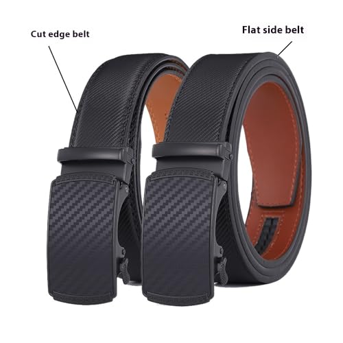 Men's Genuine Leather Automatic Buckle Belt - Embossed Business Casual Design, Multi-Size Adjustable4