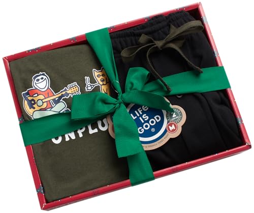 Life is Good Men's Sleep Sets - 2 Piece Cozy Long Sleeve Sleep Shirt and Soft Lounge Pants - Men's Pajama Set Gift Box (S-XL)2