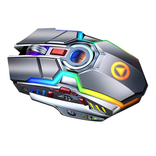 Souris de jeu sans fil rechargeable et silencieuse avec rétroéclairage RGB