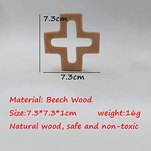Image of 10pcs Natural Wooden Cross Children's Toy Pendant Pure Natural Beech Wood Animal Shape Toys for Handmade Home Decoration Crafts (10 pcs)