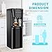 Manastin Bottom Loading Water Cooler Dispenser Hot Cold & Cool Water Dispenser for 3 or 5 Gallon Bottles, Empty Bottle Indicator, Child Safety Lock, Ideal for Office, Home, Living Room, Luxury Black