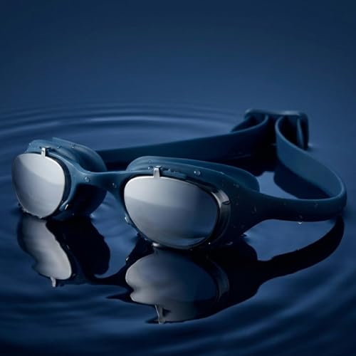 Image of First Lens Adult Clear Wave Swimming Goggles Comfortable Water-Seal Fit and Adjustable, clear vision, Anti-Fog coating, UV-protection Swim goggle for Men & Women - Blue - SW34