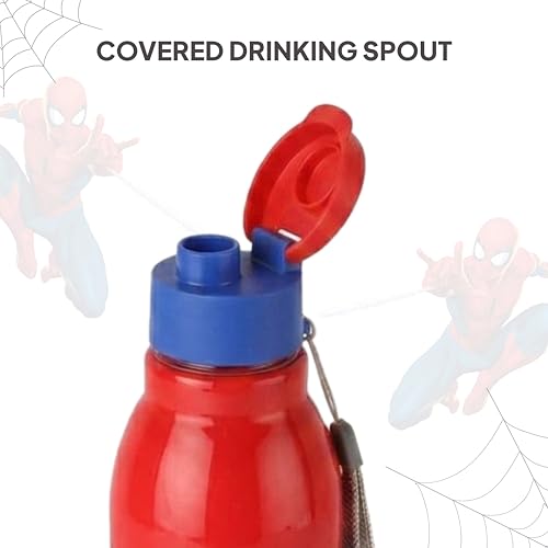 Image of CELLO Lunch On Spiderman Design Kids Combo Set Blue | Inner Compartment Lunch Box with Insulated Water Bottle Leak Proof Airtight Lightweight 3D Print Tiffin Box Bottle Set for School Kids Boys Girls