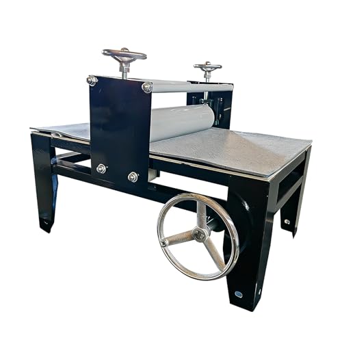 Máquina para placas de arcilla cerámica, máquina manual para hacer cerámica con manivela, grosor de arcilla ajustable, rodillo de 3,1 pulgadas de diámetro, laminadora de mesa