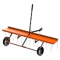 Tolpassa 48inch Tow Behind Dethatcher with 24 Spring Steel Tines, Lawn Tractor Rakes with Lift Handle, Tow Behind Rake to Remove Thatch, Riding Lawn Mower Attachments for Outdoor Yard Tools Lawn Care