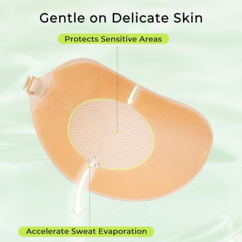 Image of Sticky Bra Push Up, Strapless Adhesive Bra, Backless Dress No Show | Perforated cups, glue-free center, stick-on hold, front clasp lift, reusable Invisible bra for low-cut outfits and hot days