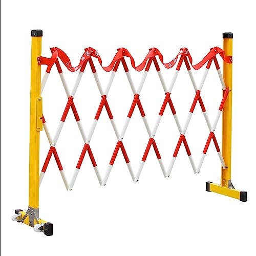 Barrière métallique extensible sur roulettes de signalisation mobile