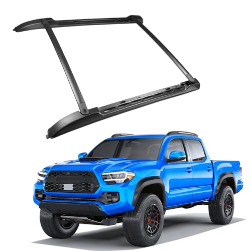 LINGHANG Roof Rack Cross Bar Compatible with Toyota Tacoma 2005-2023 Double Cab Rooftop Side Rails Aluminum Crossbars for Kayak Surfboard Canoe Bike Luggage & Cargo Carrier Accessories