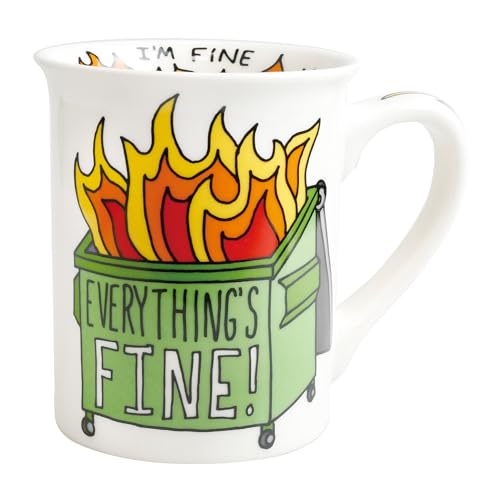 Enesco Our Name is Mud Dumpster Fire Burn Bright Coffee Mug, 16 Ounce, Multicolor