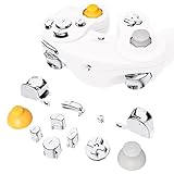 eXtremeRate クロムシルバー修理 ABXY D-pad Z L Rキー ニンテンドーゲームキューブコントローラー用 DIY交換用フルセットボタン サムスティック&ツール 任天堂ゲームキューブコントローラー用 コントローラーは含まれません