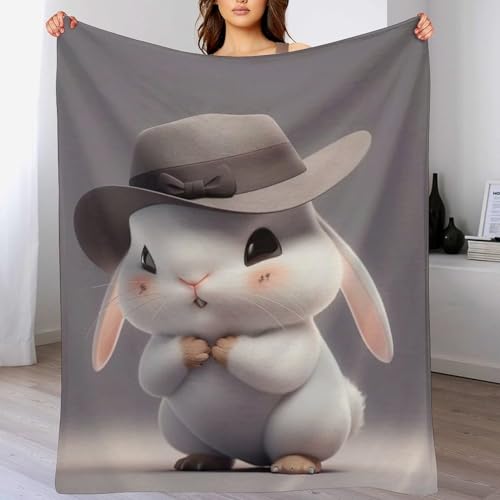 Couverture en flannel effet lapin, un dessus de lit doux et haut de gamme - 2