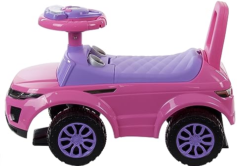 Rutschauto ab 1 Jahr, Kinderauto ab 12 Monaten, Baby Auto, Lauflernhilfe mit Hupe und Motorengeräuschen (Rosa) – Bild 3