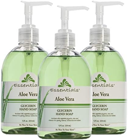 Essentials by Clearly Natural Glycerin Liquid Hand Soap, Aloe Vera, 12-Fluid Ounce, Pack of 3