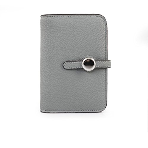 Portefeuille court en cuir avec grand zip autour pour dames