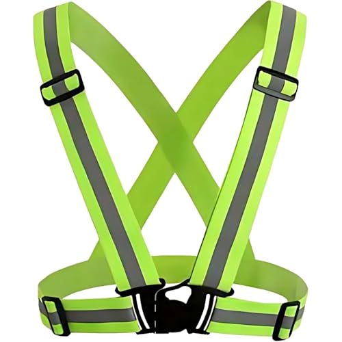 [Chicer] 安全ベスト 反射ベスト 高視認性 蛍光イエロー フリーサイズ 男女兼用 ジョギング 犬 散歩 (1)