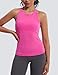 MathCat Womens Cross Back Workout Tank Tops-with Built in Bra, High Neck Athletic Yoga Gym Tank Tops Rosered