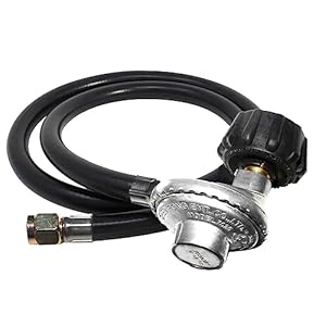 GrillAce 2 Feet Universal Propane Hose with Regulator, Gas Grill Regulator and Hose Connect to 20 Lb Propane Tank, Grill Replacement Parts for Most LP Gas Grills Heaters and Griddles