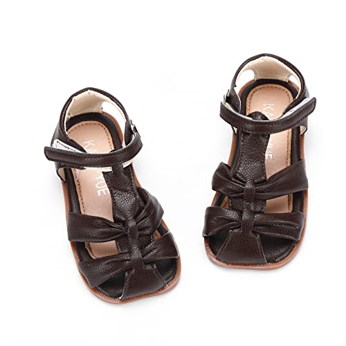 Toddler Girl's Closed Toe Sandals Leatherette T-Strap Outdoor Sport Casual Summer Shoes