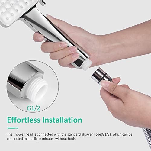 Shower Head High Pressure Power Shower Heads - YEAUPE Square Shower Head with 5 Setting Spray Mode (Shower Head Without Hose), Chrome (S5616)