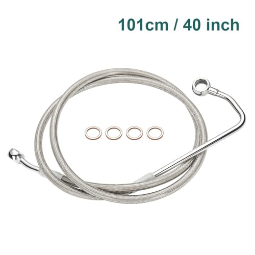 Latiguillo de aceite de freno delantero de 101cm cromado para Harley Softail 4