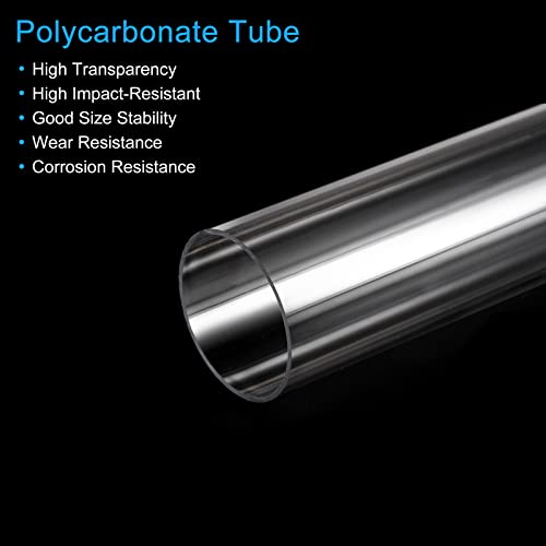 Meccanixity MEA220715EE0410 Plastic Pipe Rigid Polycarbonate Round Tube Clear 1.5"(37.6Mm) Id 1.6"(40Mm) Od 9.6 Inch (245Mm) High Impact thumb #3
