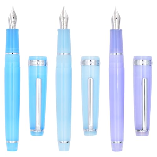 Ranvi 3 PCS Jinhao 82 Acrylic Fountain Pen, Iridium Fine Nib with Ink Converter