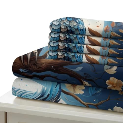 Housse de couette hibou 3D parure de lit king size en microfibre premium - 7