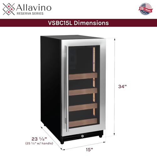 Image of Allavino 15 inch Wide Reserva Series Stainless Steel Right Hinge Beverage Center