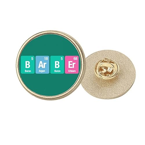 Broche ronde en métal doré pour barbier taille M élégante