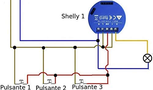 Shelly 1 wifi domotica compatibile Google Home ed Alexa 4 pezzi