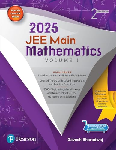 Image of PEARSON JEE Mains Mathematics Vol 1 & 2, Set of 2 Books with 2021-2024 Solved PYQs, QR Code for Online Resources, for 2025 Exams