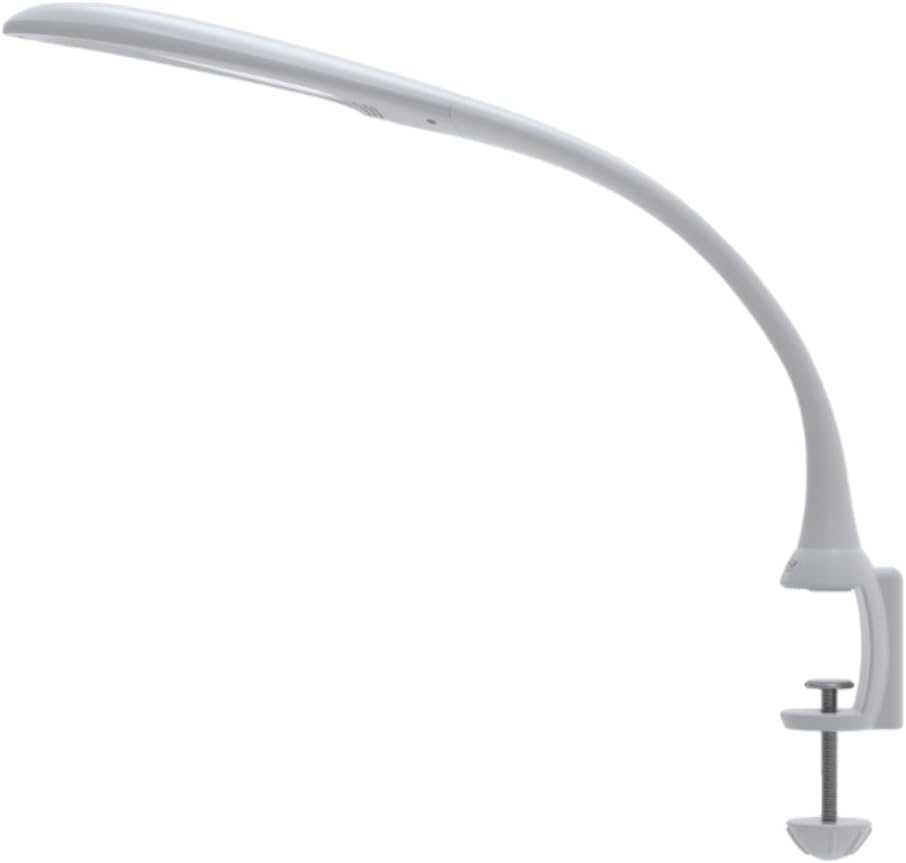 Stella Edge Premium 10W LED Desk Clamp Task Lamp - White - Adjustable Dimmable Low Vision Light - Macular Degeneration Lighting - Hobby Crafting Sewing