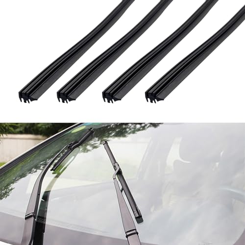 4PCS Windshield Wiper Blades Refills, DIY Silicone Car Frameless Window Boneless Replacement, Auto Adjustable Insert Rubber Wiper Blade Refills, Universal Car Accessories for SUV Truck Van (24Inch)