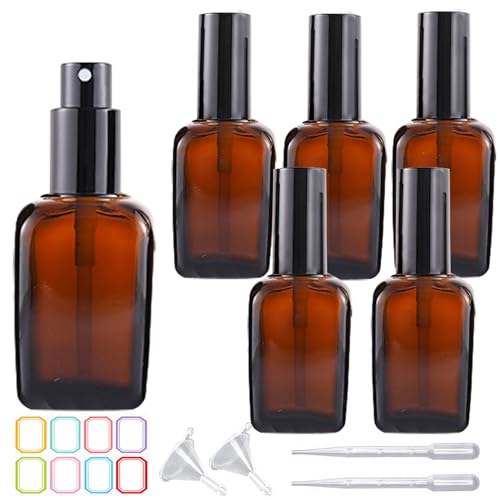 - Flacone spray vuoto in vetro ambrato, design a bocca, facile da pulire e ricaricabile, non perde facilmente.