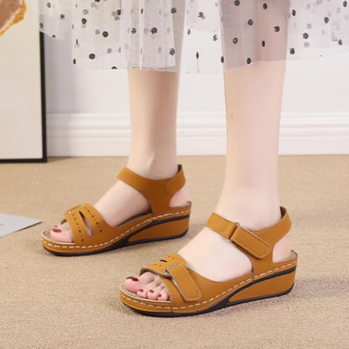 Women's Summer Sandals With Adjustable Hook & Loop Straps, Comfortable Lightweight Open Toe Casual Shoes - Breathable for Indoor & Outdoor Use4