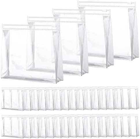 Xuniea 50 Pcs Mini Clear Zipper Makeup Bags,5.9 x 5.1 x 1.45 in
