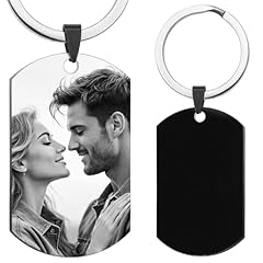 Keychain: 1 Side Photo Engraving (Black)