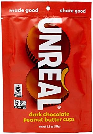 Unreal Dark Chocolate Peanut Butter Cups, 4.2 oz